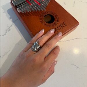 Sterling Silver Sculpted Wave Stack Ring - Silver